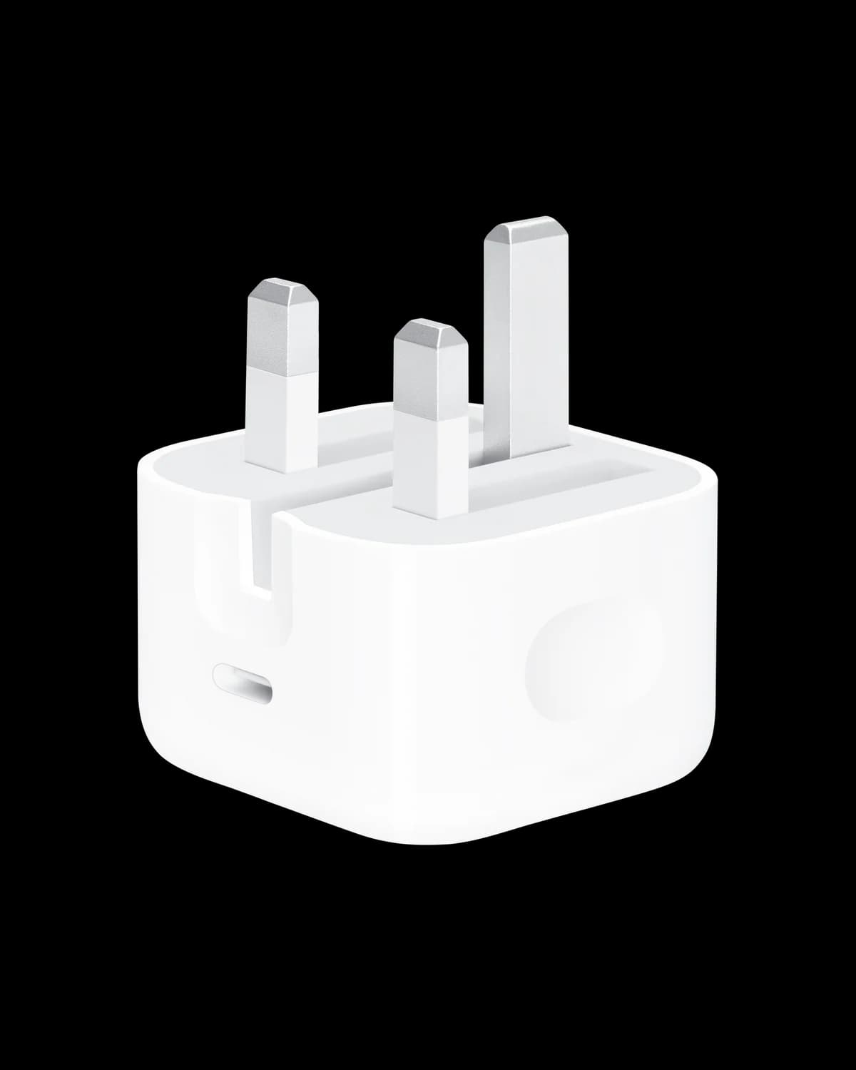 Apple 20W USB-C Adapter in White, front view